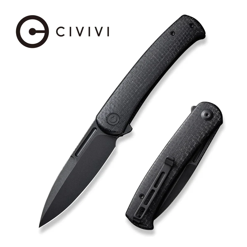 CIVIVI Caetus Flipper Knife Micarta Handle (3.48" 14C28N Blade) C21025C-2