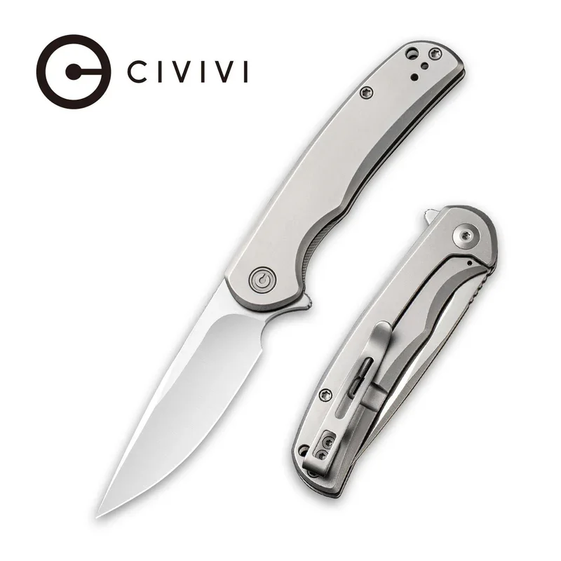 CIVIVI NOx Flipper Knife Stainless Steel Handle (2.97" Nitro-V Blade) C2110A