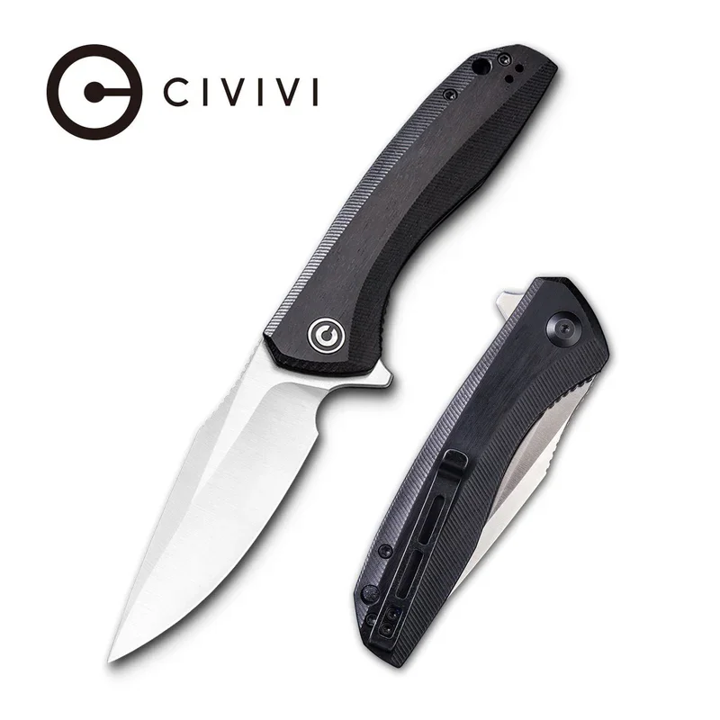 CIVIVI Baklash Flipper Knife Wood Handle (3.5'' 9Cr18MoV Blade) C801E