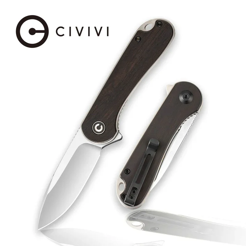 CIVIVI Elementum Flipper Knife Wood Handle (2.96" D2 Blade) C907D