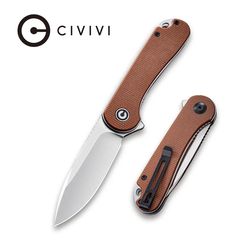 CIVIVI Elementum Flipper Knife Micarta Handle (2.96" D2 Blade) C907M