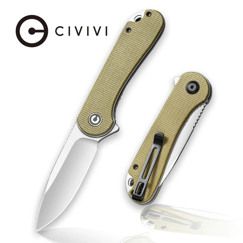 CIVIVI Elementum Flipper Knife Micarta Handle (2.96" D2 Blade) C907S