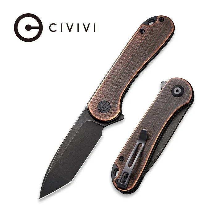CIVIVI Elementum Flipper Knife Copper Handle (2.96" D2 Blade) C907T-B