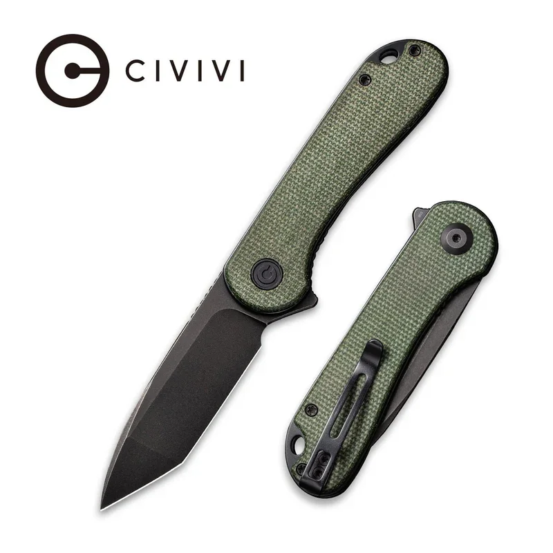 CIVIVI Elementum Flipper Knife Micarta Handle (2.96" D2 Blade) C907T-E