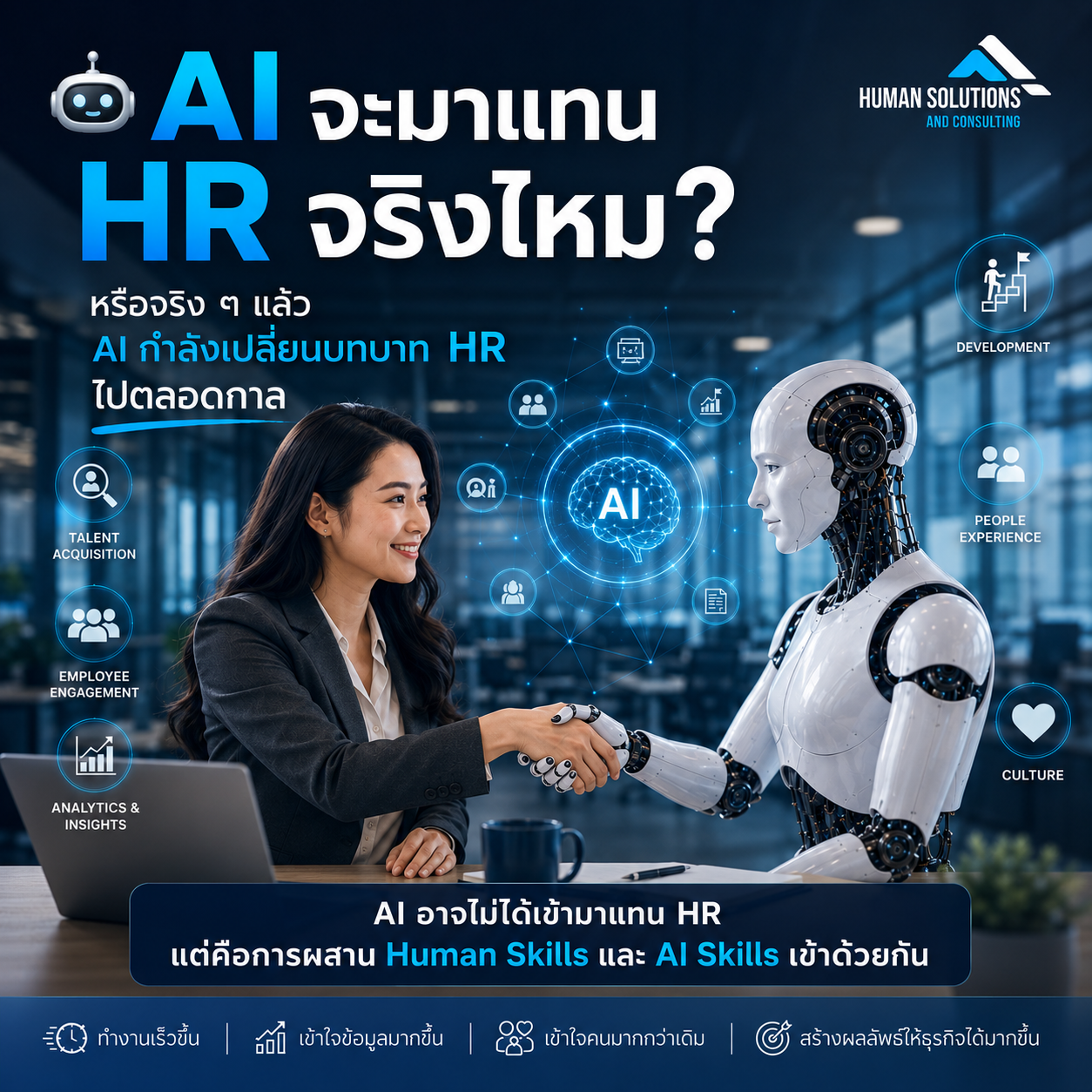 AI จะมาแทน HR จริงไหม?  หรือจริง ๆ แล้ว AI กำลังเปลี่ยนบทบาท HR ไปตลอดกาล
