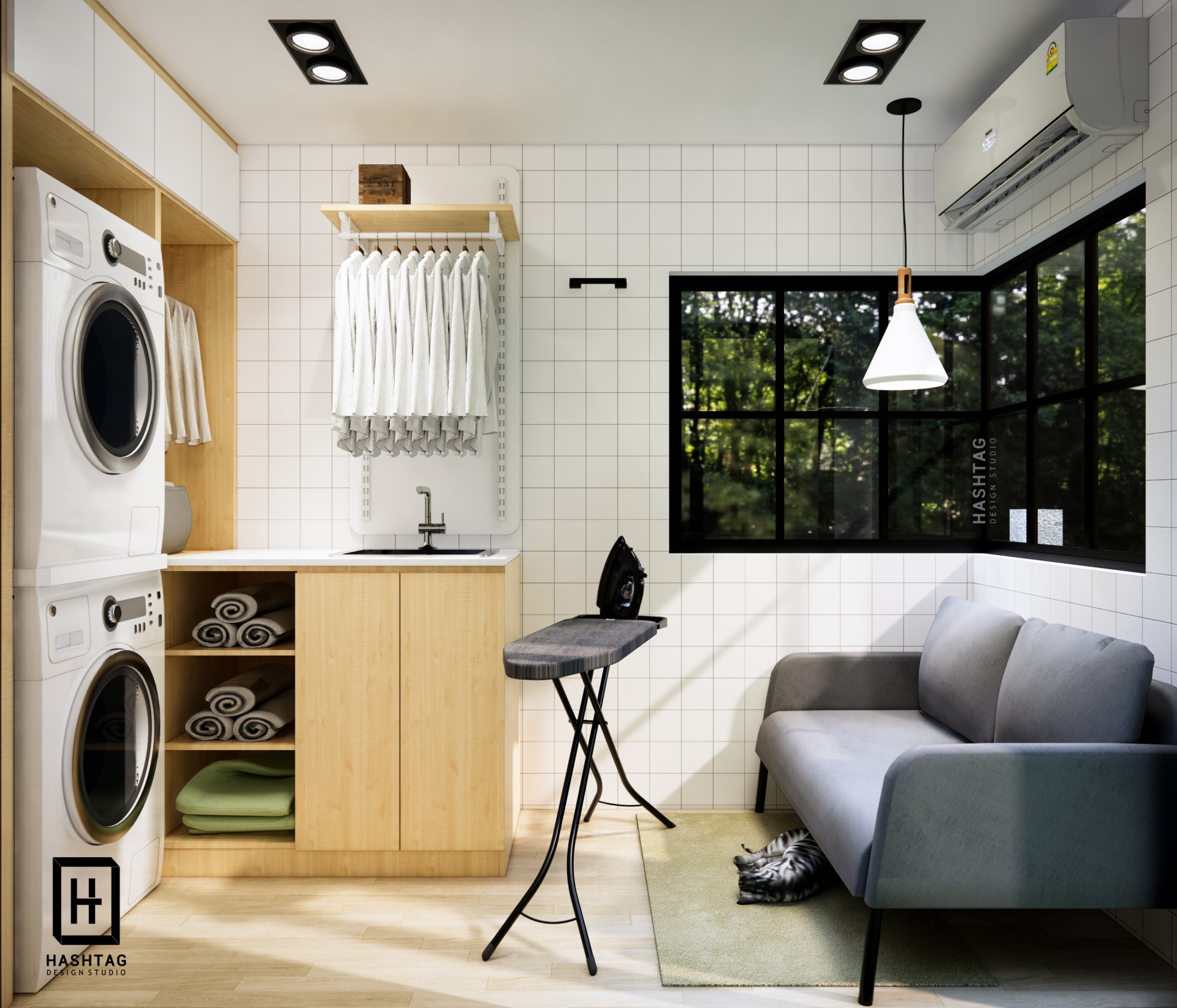 Laundry Kiosk Design คีออสโซนซักรีด ตั้งในสวนข้างบ้าน size 1.5x3.5 เมตร ...