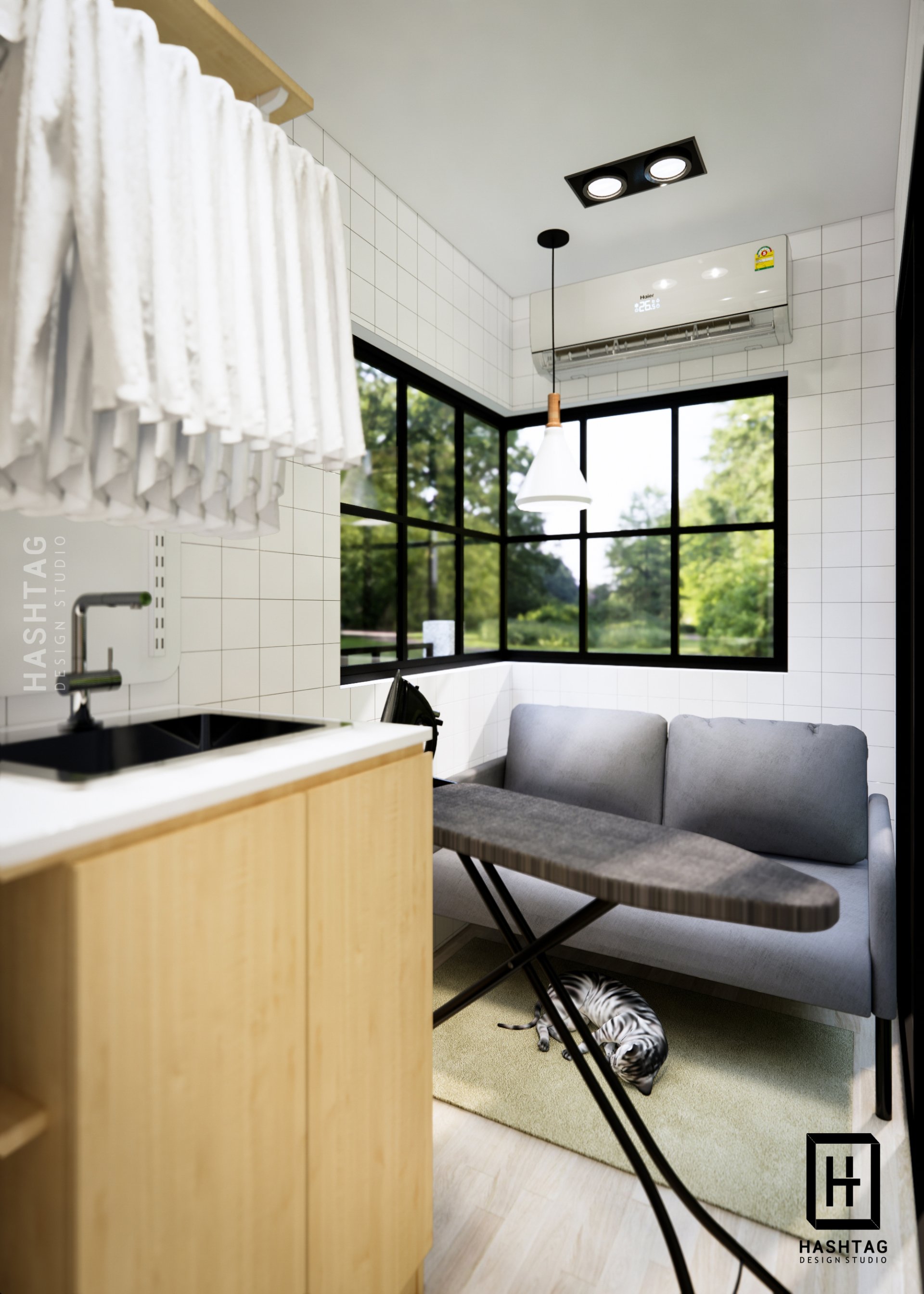 Laundry Kiosk Design คีออสโซนซักรีด ตั้งในสวนข้างบ้าน size 1.5x3.5 เมตร ...