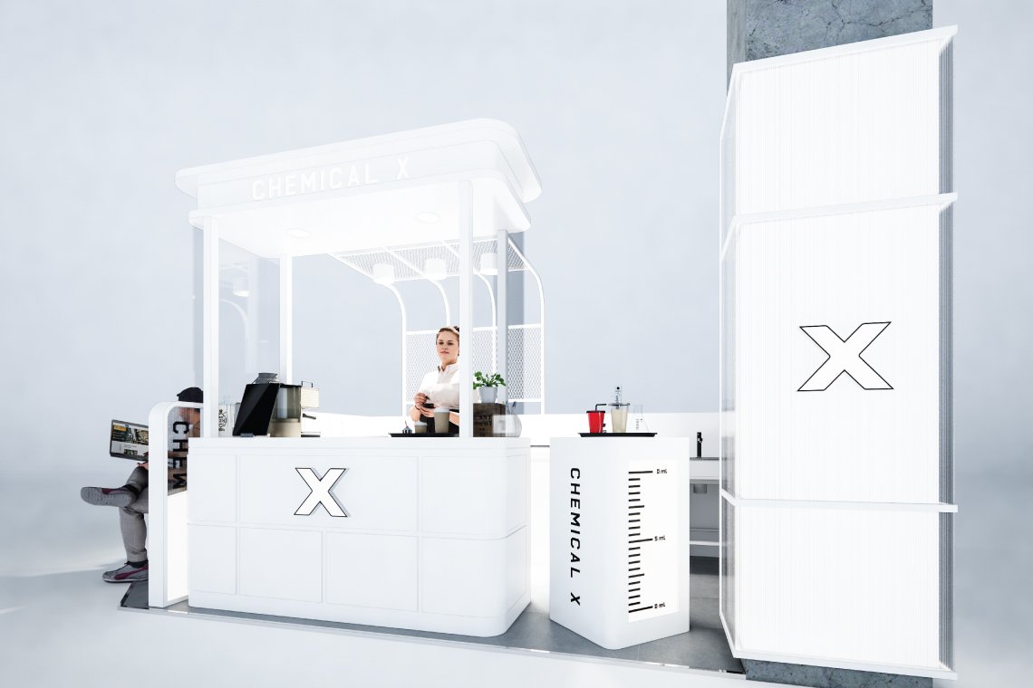 งานออกแบบร้าน Chemical X II ร้านเครื่องดื่มสุดคูล l บริการออกแบบ ผลิต และติดตั้งครบวงจร งานออกแบบร้าน Chemical X II ร้านเครื่องดื่มสุดคูล l บริการออกแบบ ผลิต และติดตั้งครบวงจร