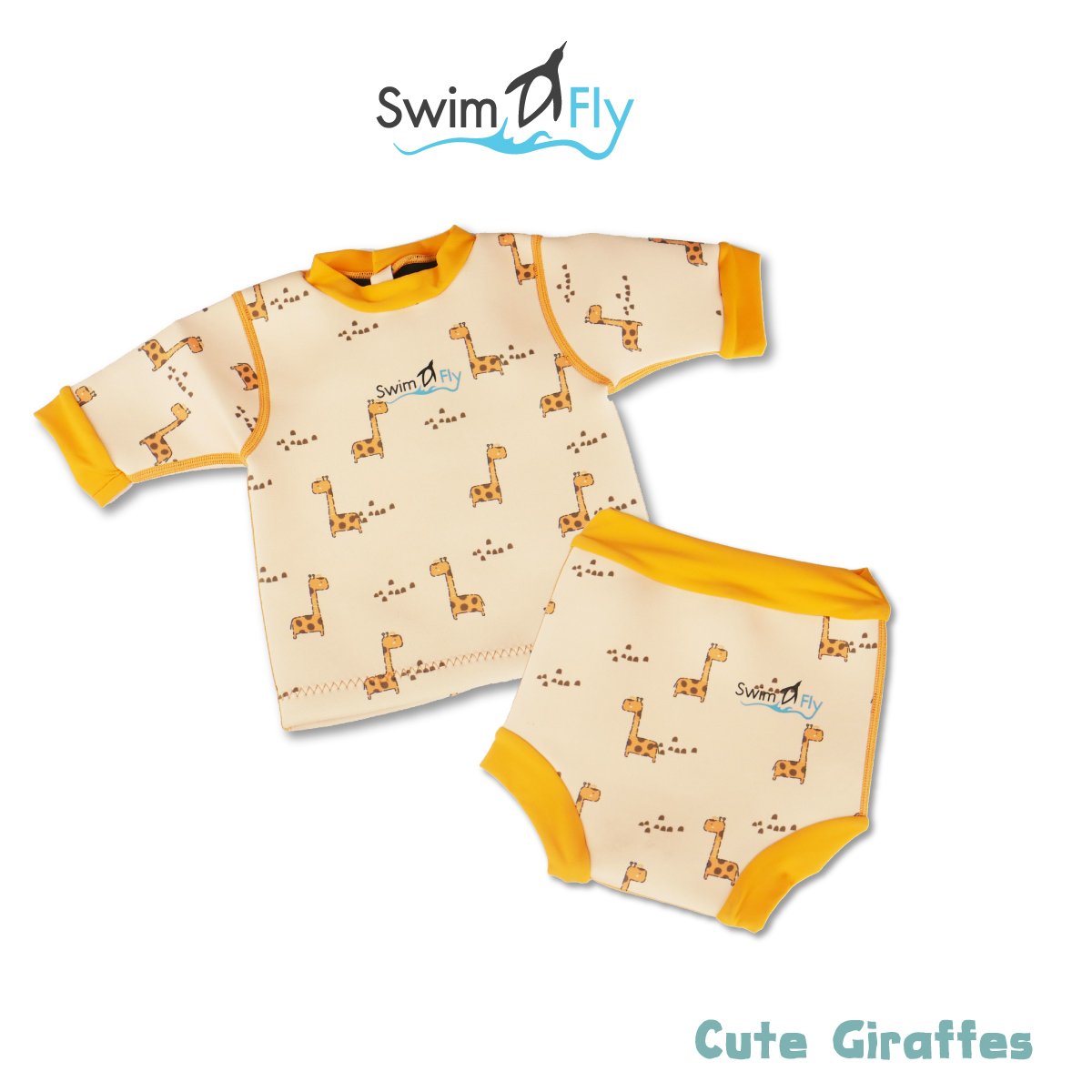 ชุดว่ายน้ำกันหนาว, ชุดว่ายน้ำรักษาอุณหภูมิ Exploring, Cute Giraffes (เสื้อแบบมีแขน)