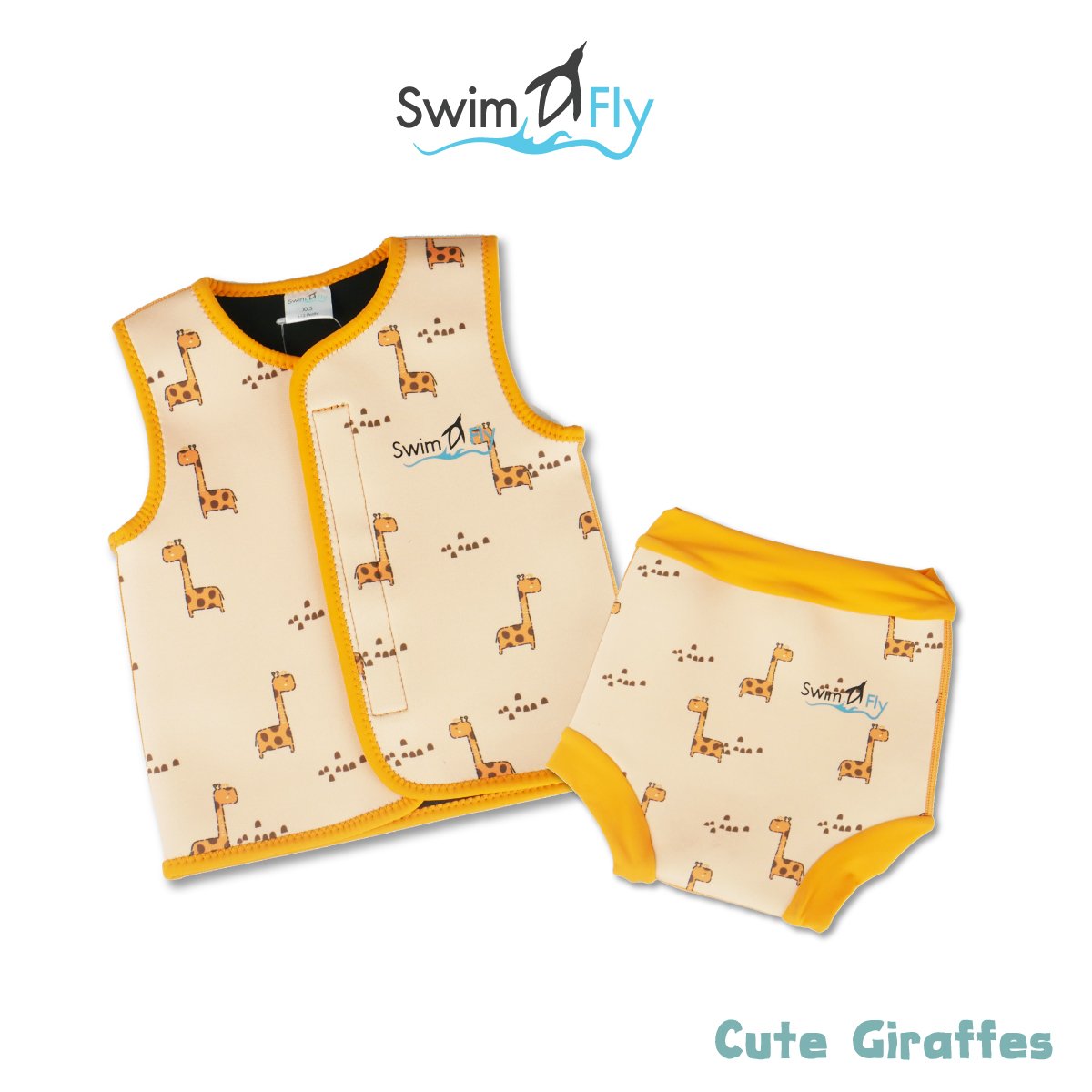 ชุดว่ายน้ำกันหนาว, ชุดว่ายน้ำรักษาอุณหภูมิ Exploring, Cute Giraffes (เสื้อแบบไม่มีแขน)