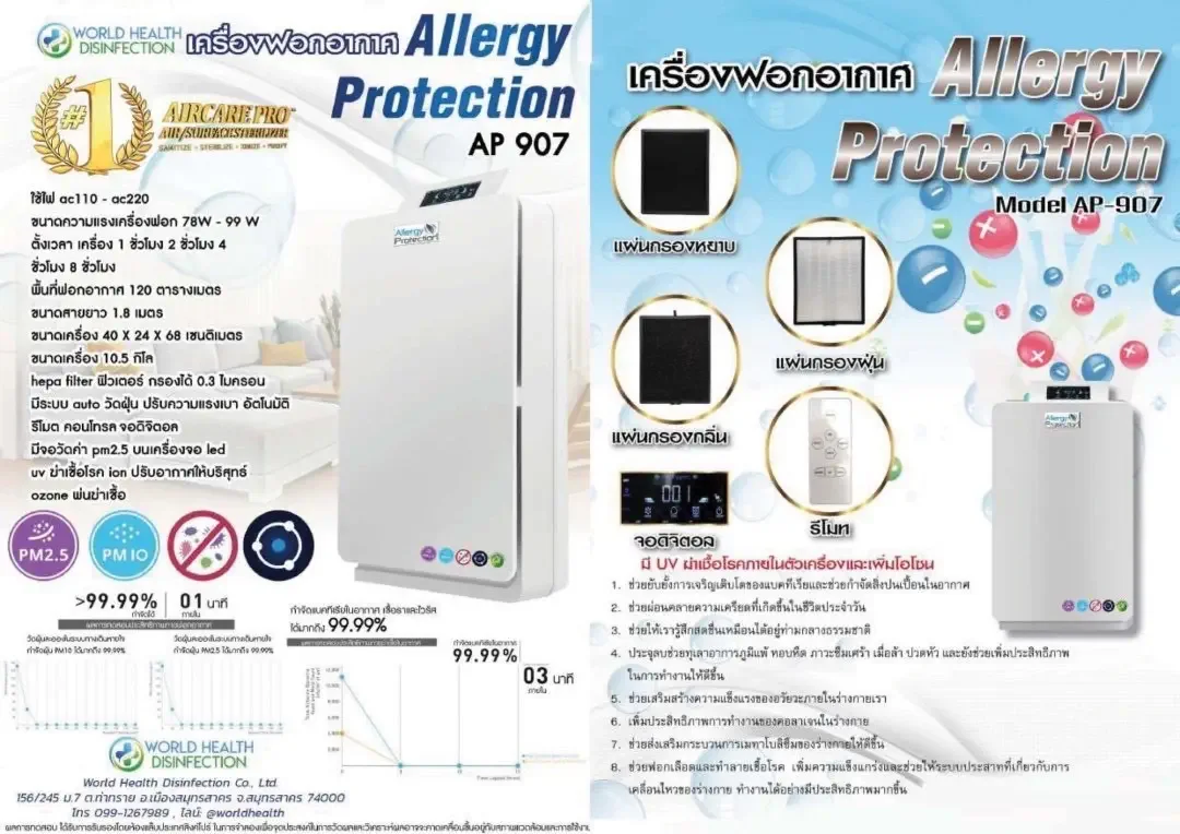 Bedroom Air Purifier for Better Sleep: How a Rama 9 Programmer Fixed 2 Years of Waking Up Exhausted with the ALLERGY PROTECTION AP-907
