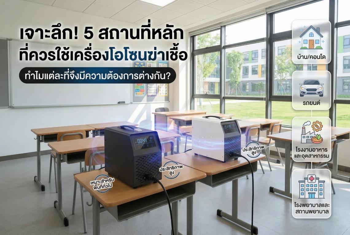 5 สถานที่ที่ควรใช้เครื่องโอโซนฆ่าเชื้อ