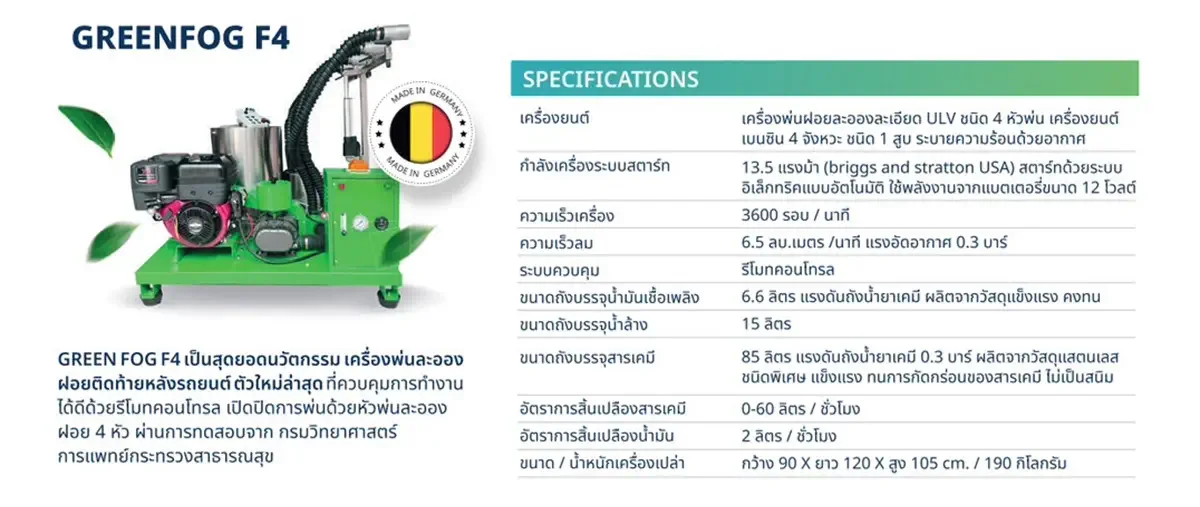 เครื่องพ่นละอองฝอยติดตั้งหลังรถยนต์
