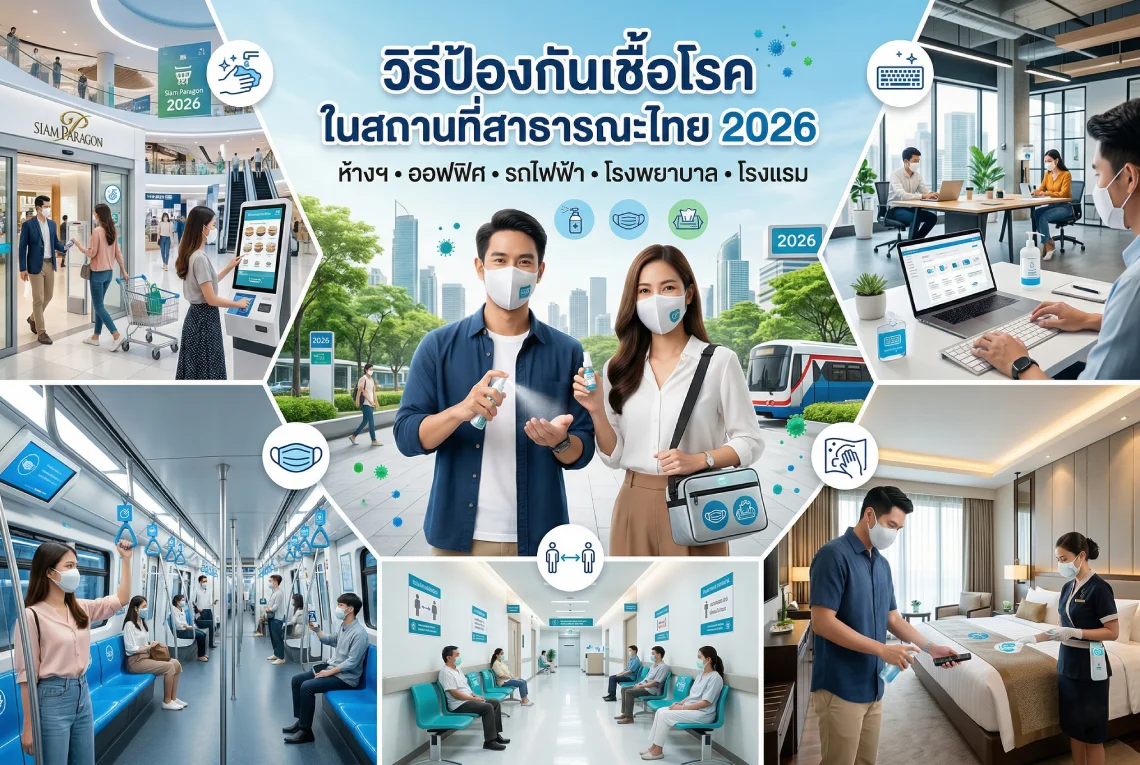 วิธีป้องกันเชื้อโรคในสถานที่สาธารณะไทย