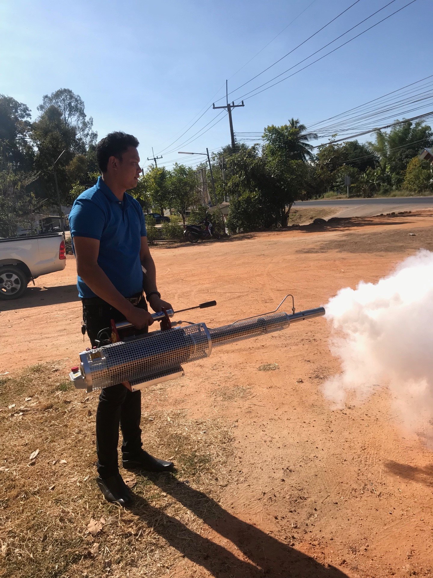 เทศบาลตำบล พ่นหมอกควันชุมชน  AIROFOG AT35 ครุภัณฑ์ผ่าน TOR ราชการ