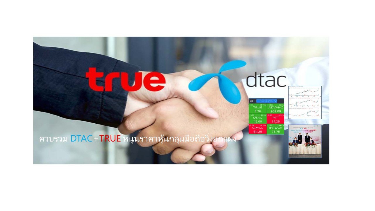 ดีลควบรวมกิจการ DTAC+TRUE หนุนราคาหุ้นกลุ่มมือถือวิ่งยกแผง 