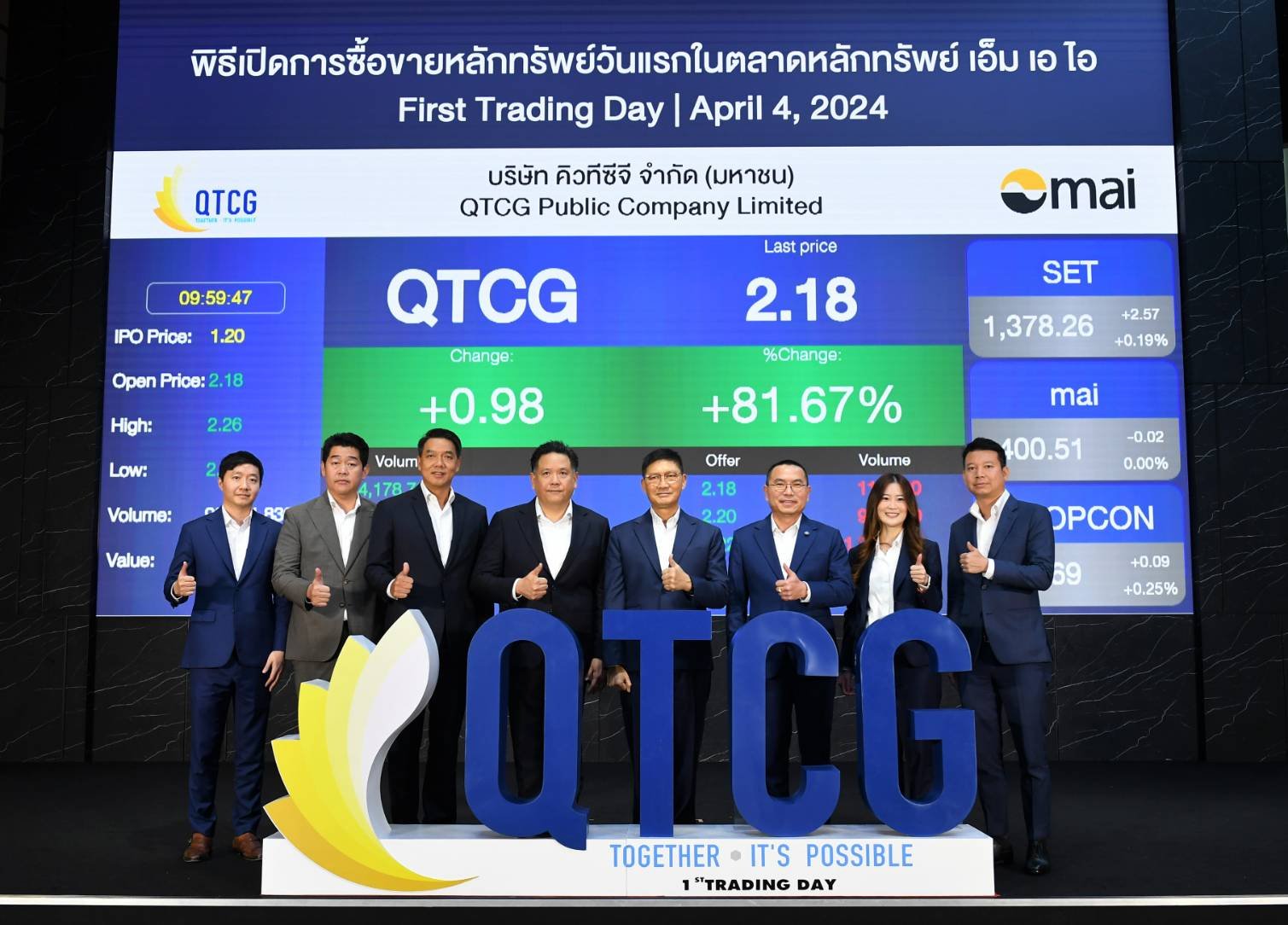 QTCG ไม่หวั่นต่ำจอง พร้อมพิสูจน์ผลงานเป็นคำตอบ ที่ปรึกษาทางการเงินเชื่อเป็นจังหวะสะสมหุ้น