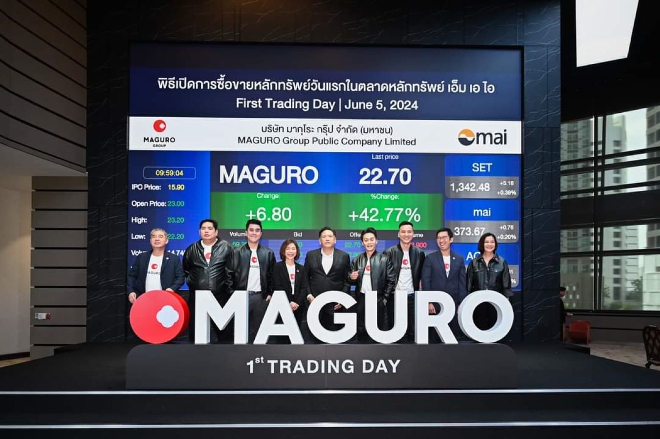 MAGURO พร้อมเดินหน้าขยายสาขา ปั้นรายได้ 2 ปีนี้โต 30% ตอบแทนนักลงทุนที่ให้การตอบรับการซื้อขายวันแรกด้วยดี  