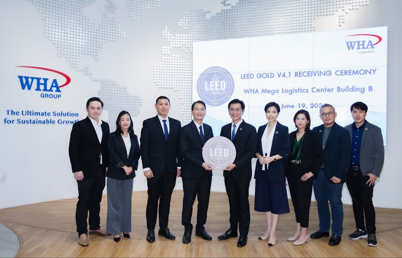 WHA Mega Logistics Center เทพารักษ์ กม. 21 อาคาร B ได้รับการรับรองมาตรฐานอาคารเขียว LEED ระดับ Gold