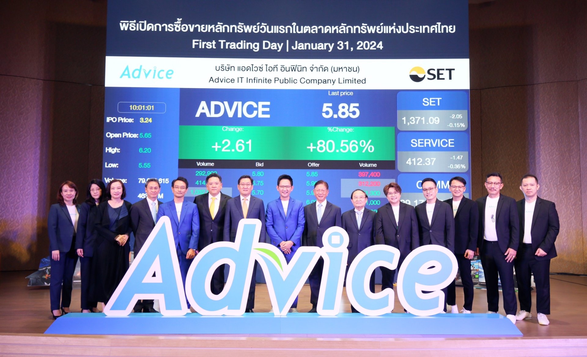 ADVICE หุ้นตัวแรกปีมังกร ไม่สร้างความผิดหวัง เหนือจองทั้งวัน ให้ผลตอบแทนต่ำสุด 40%