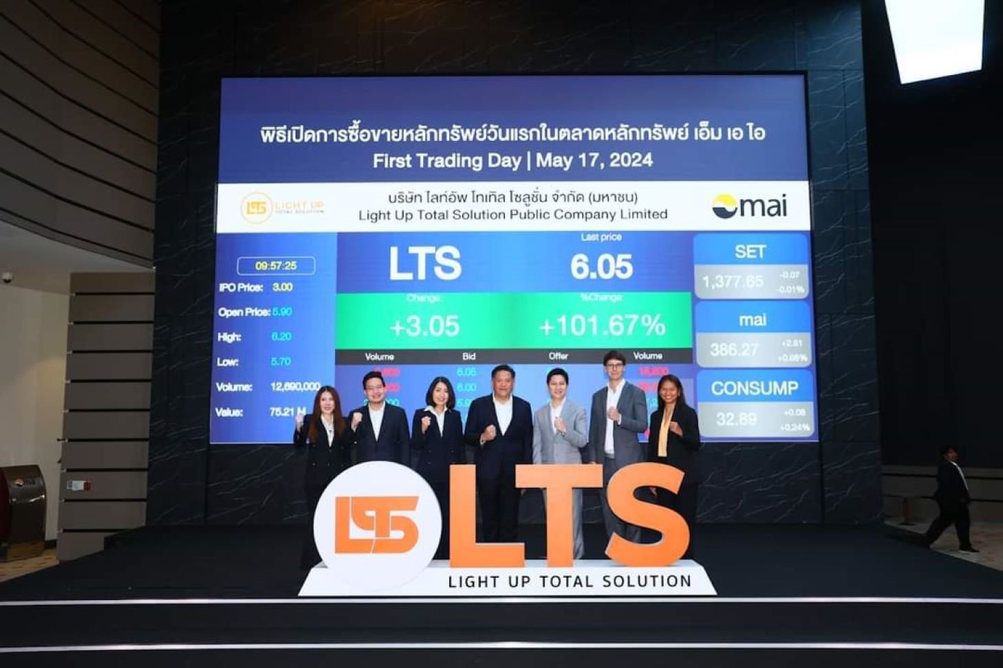 LTS ซื้อขายวันแรกร้อนแรง ปิดทำจุดสูงสุดที่ 9.50 บาท ให้ผลตอบแทนกว่า 200%