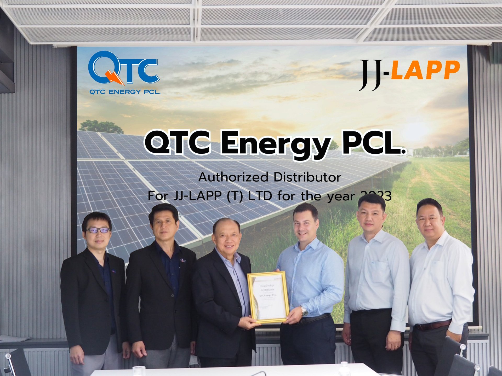 QTC จับมือกับ JJ-LAPP เป็นตัวแทนจำหน่ายสายไฟ Solar cable ขึ้นแท่นผู้จำหน่ายสินค้ากลุ่มโซลาร์ครบวงจร