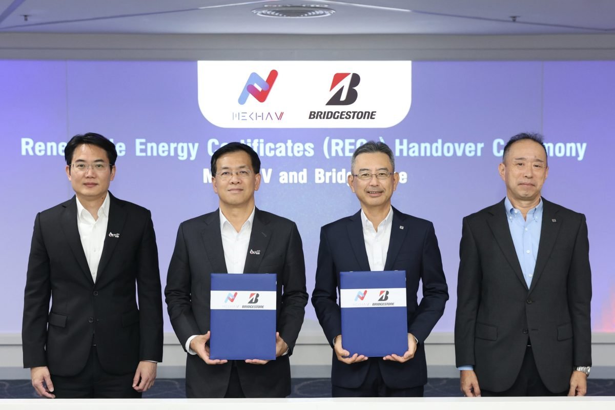 Mekha V มอบใบยืนยันสิทธิพลังงานหมุนเวียนให้ Bridgestone