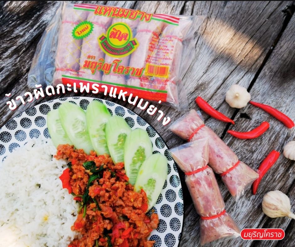 เมนู - ผัดกะเพราแหนมหมูย่าง เมนู - ผัดกะเพราแหนมหมูย่าง