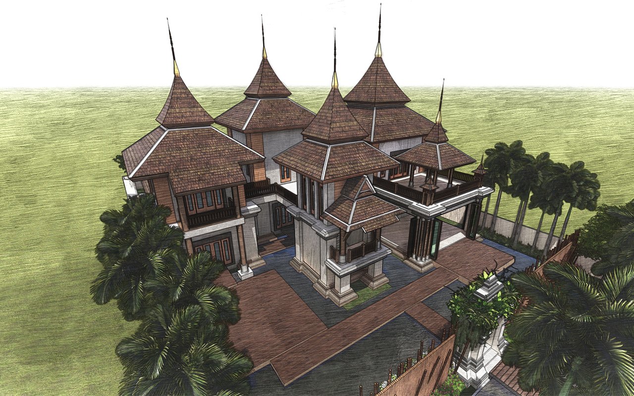 ออกแบบและเขียนแบบ บ้านพักสไตล์รีสอร์ท เชียงใหม่ พัทยา ชลบุรี Landscape Architecture Design Residence