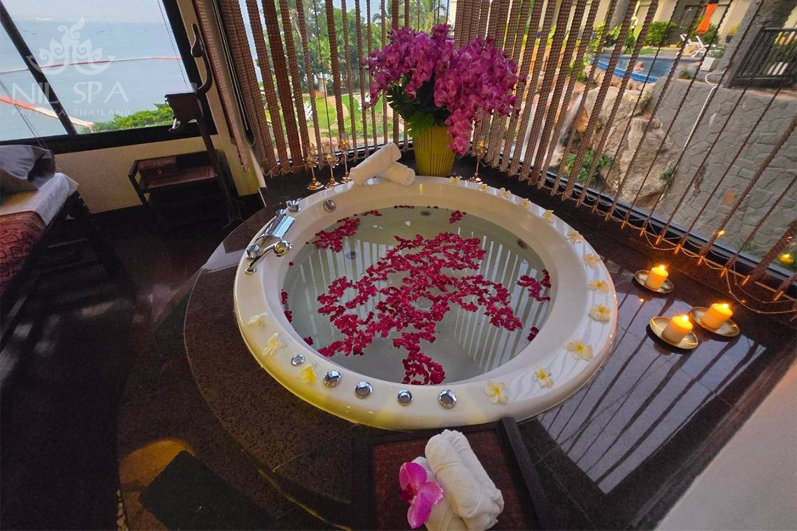 Milky Bath Sea view room Nil Spa In Garden Cliff Resort & Spa Pattaya Chonburi 芭堤雅 水疗 按摩