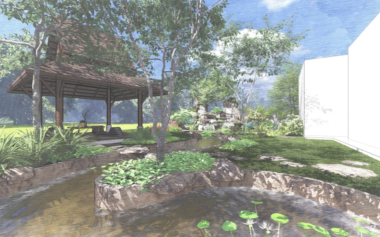 รับจัดสวน เชียงใหม่ พัทยา ชลบุรี น้ำตกหินเทียม ปรับปรุงสวน landscape design