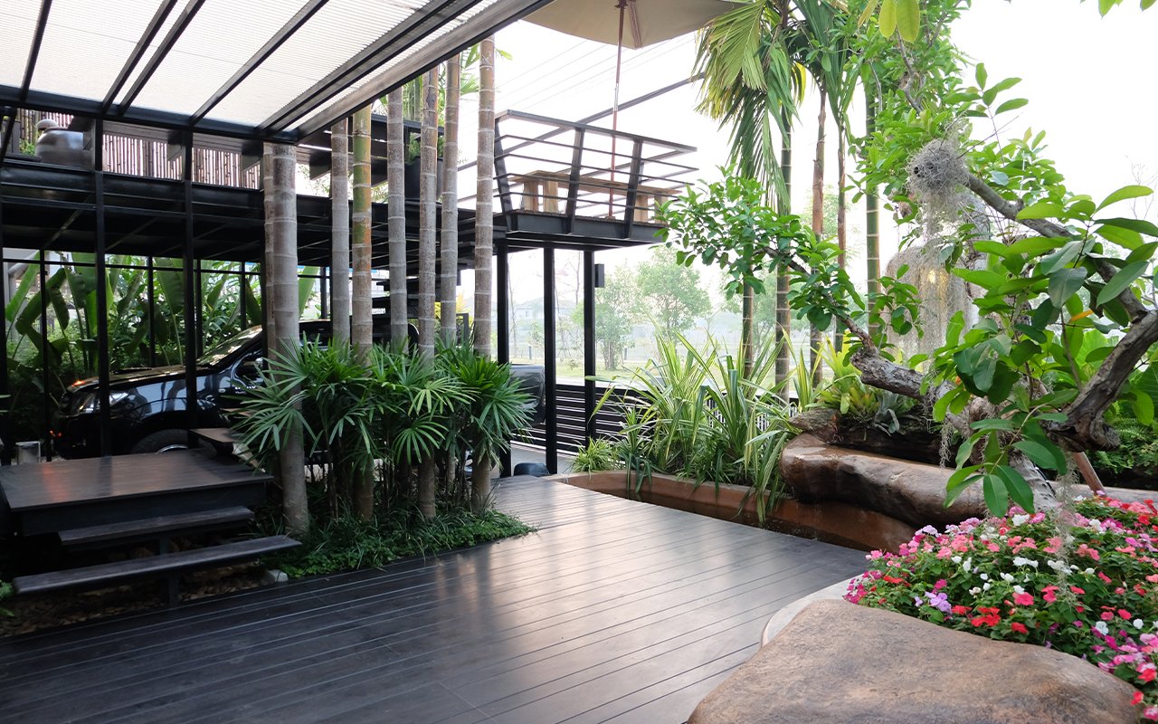สวนบ้าน น้ำตกหินเทียม รับจัดสวน เชียงใหม่ พัทยา ชลบุรี landscape design