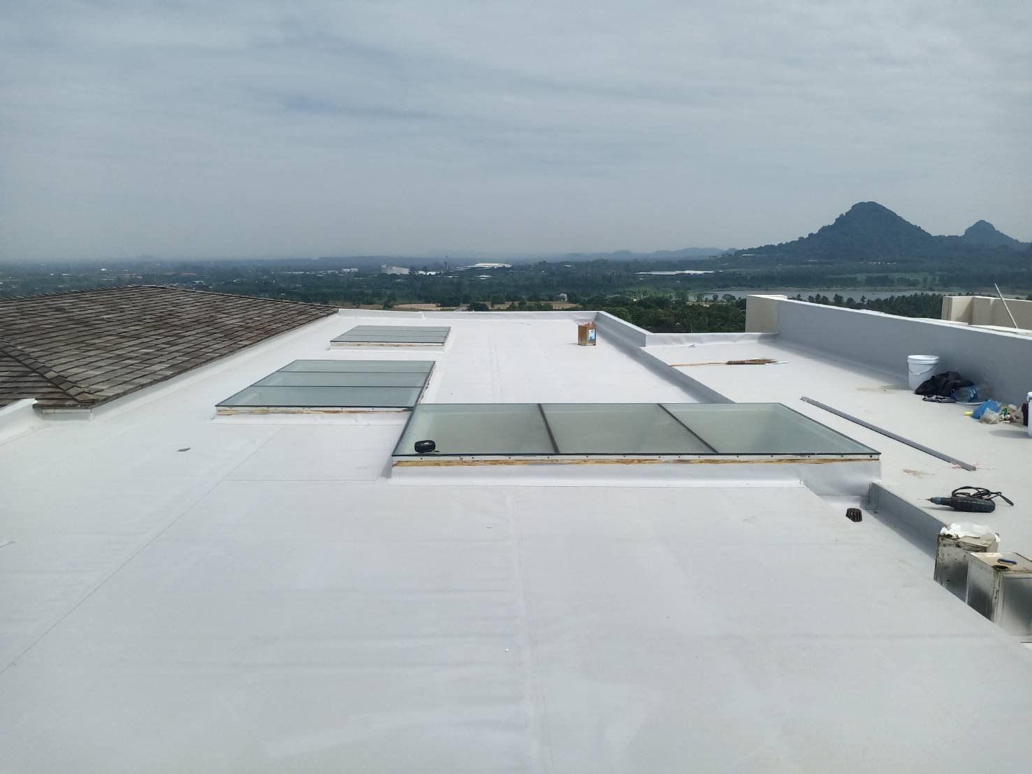 Casted Membrane Pvc งานติดตั้งกันซึมเมมเบรนพีวีซี (PVC SHEET MEMBRANE) @ การไฟฟ้าธนบุรี