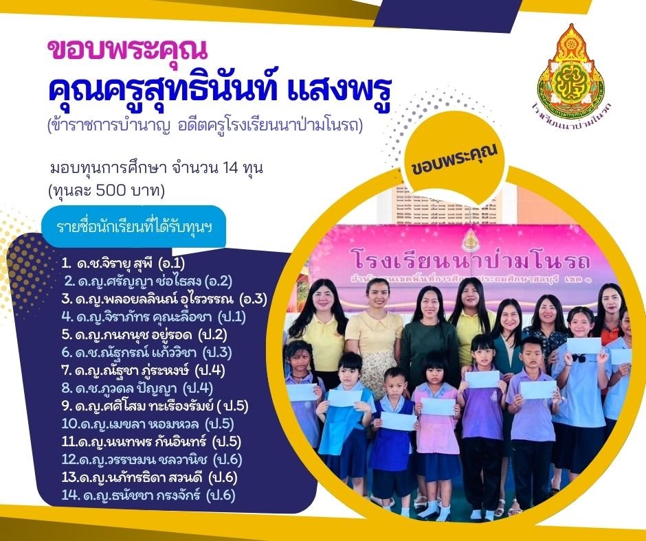 ขอบพระคุณ...คุณครูสุทธินันท์ แสงพรู