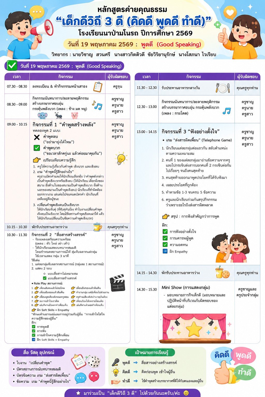  ค่ายคุณธรรม "เด็กดีวิถี 3 ดี" (วันที่สอง)