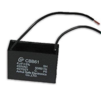 คาปาซิเตอร์ 2uf 400V. (เหลี่ยม-สายไฟ)
