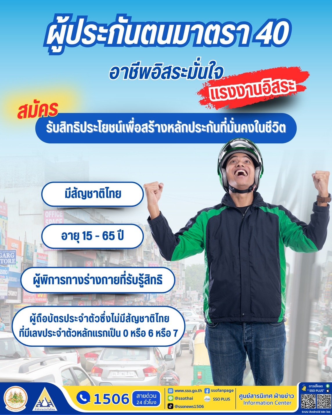 อาชีพอิสระมั่นใจ "ประกันสังคมมาตรา 40" ครอบคลุมความคุ้มครอง