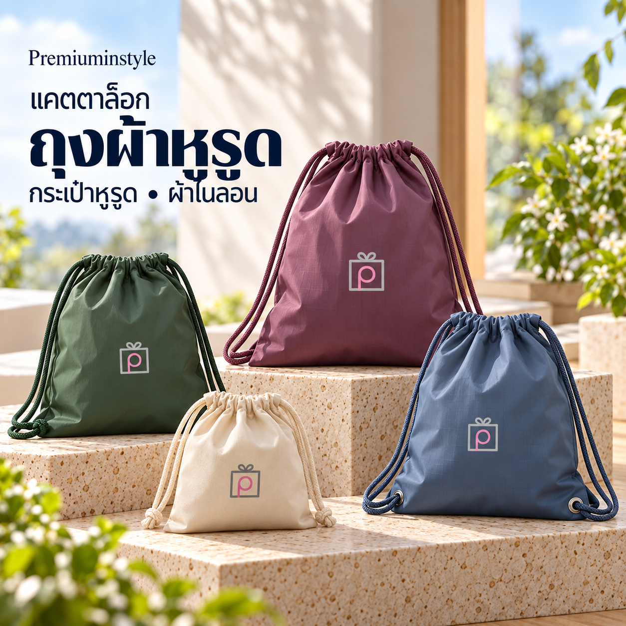 Catalog ถุงผ้าหูรูด Drawstring bag