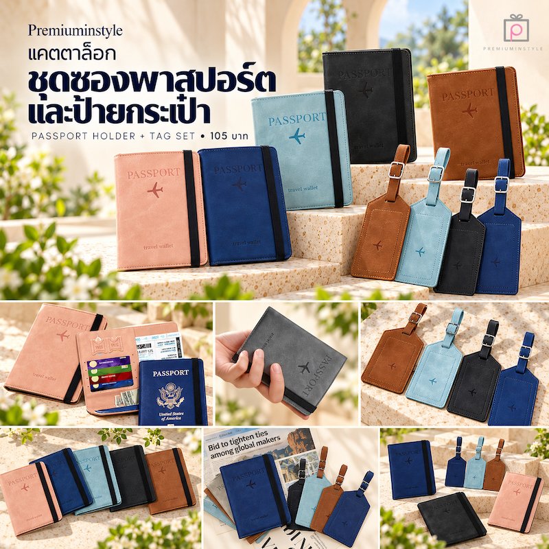 Catalog ชุดกระเป๋าใส่บัตรหนัง ซองพาสปอร์ต ป้ายกระเป๋าเดินทาง