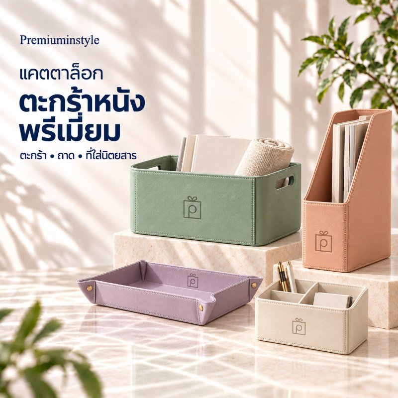 ตะกร้าหนังพรีเมี่ยม