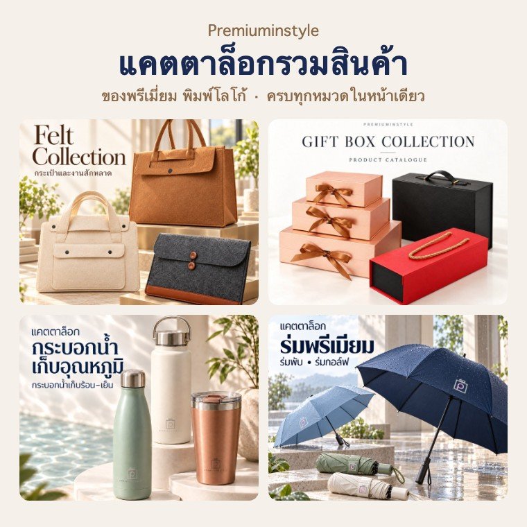 แคตตาล็อกรวมสินค้าพรีเมี่ยม พิมพ์โลโก้ ครบทุกหมวด