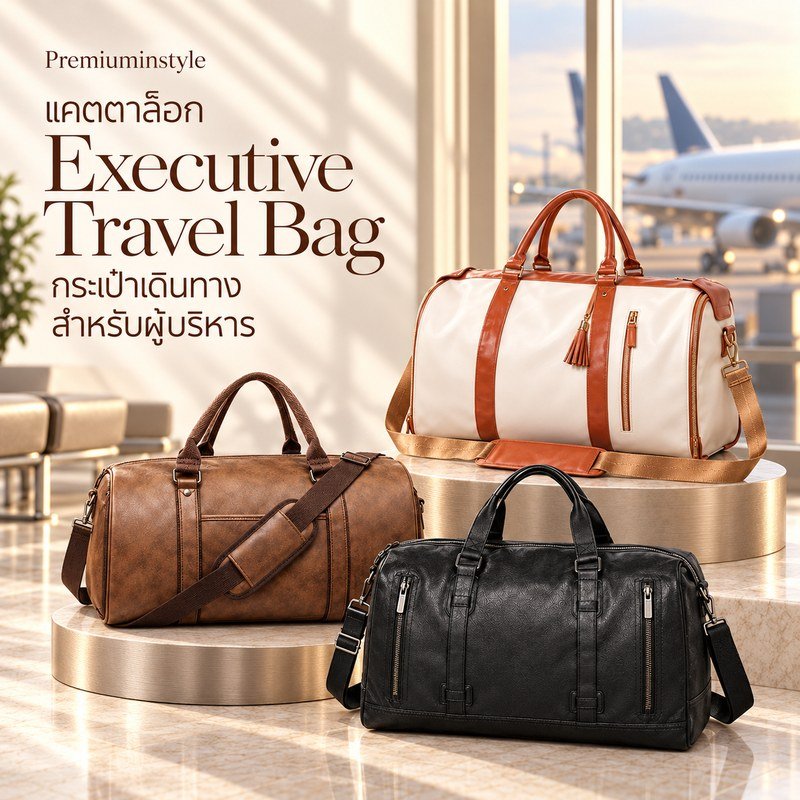 พรีเมี่ยมกระเป๋าเดินทางหนัง สายผู้บริหาร Executive Travel Bag