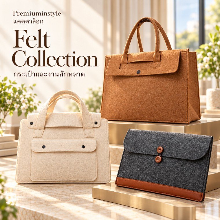 กระเป๋าผ้าสักหลาด Felt Bags พิมพ์โลโก้