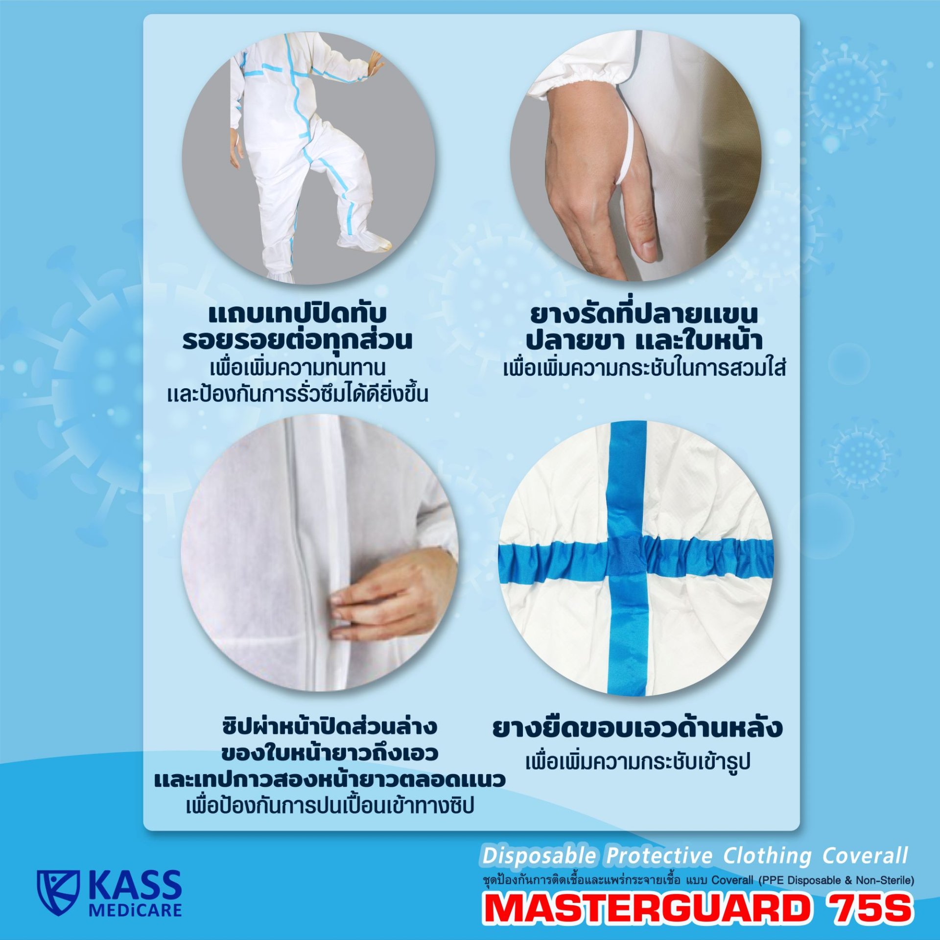 Disposal Protective Clothing : MASTERGUARD 75S Coverall รุ่น ...