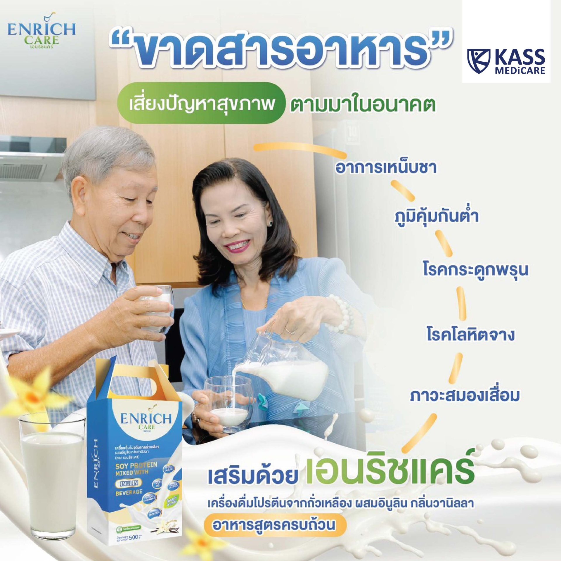 Entrich Inj Enrich Care เอนริช แคร์ เครื่องดื่มสูตรสารอาหารครบถ้วน ขนาด 2.5 KG. ให้ ...
