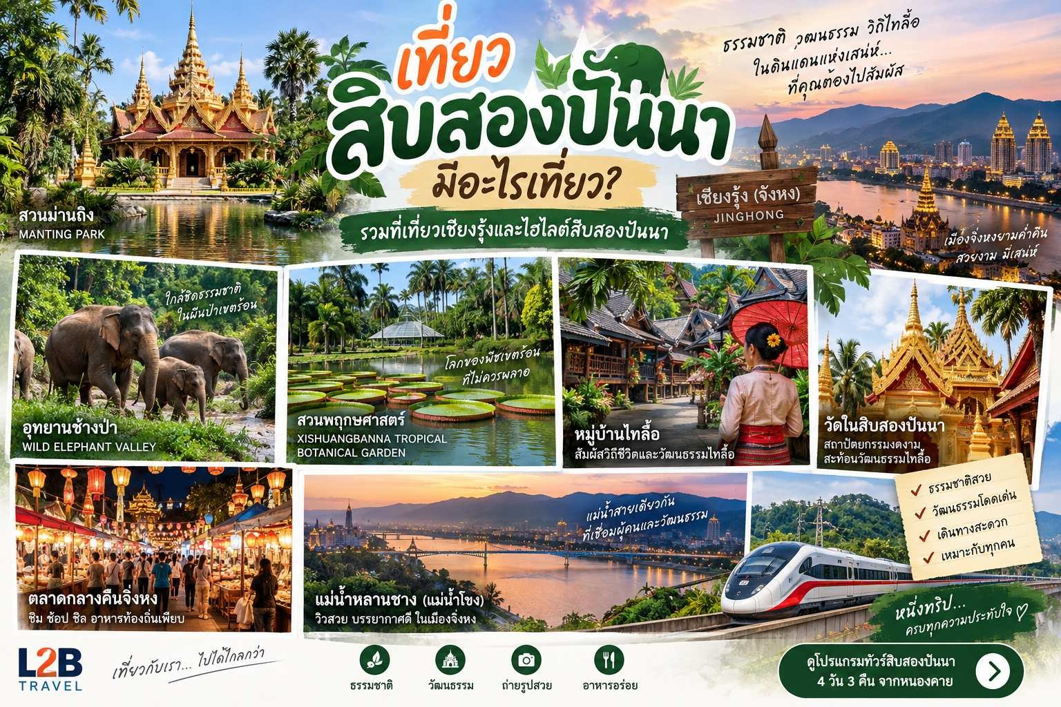 เที่ยวสิบสองปันนา มีอะไรเที่ยว? รวมที่เที่ยวเชียงรุ้งและไฮไลต์สิบสองปันนา