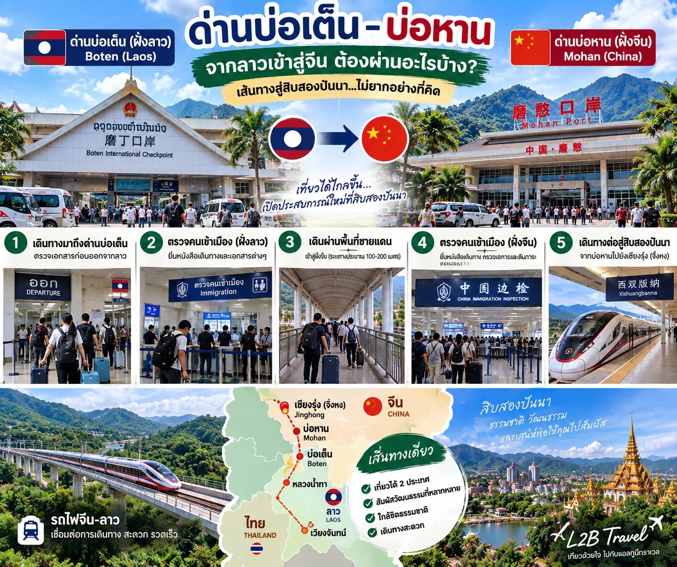 ด่านบ่อเต็นบ่อหาน จากลาวเข้าสู่จีน ต้องผ่านอะไรบ้าง?
