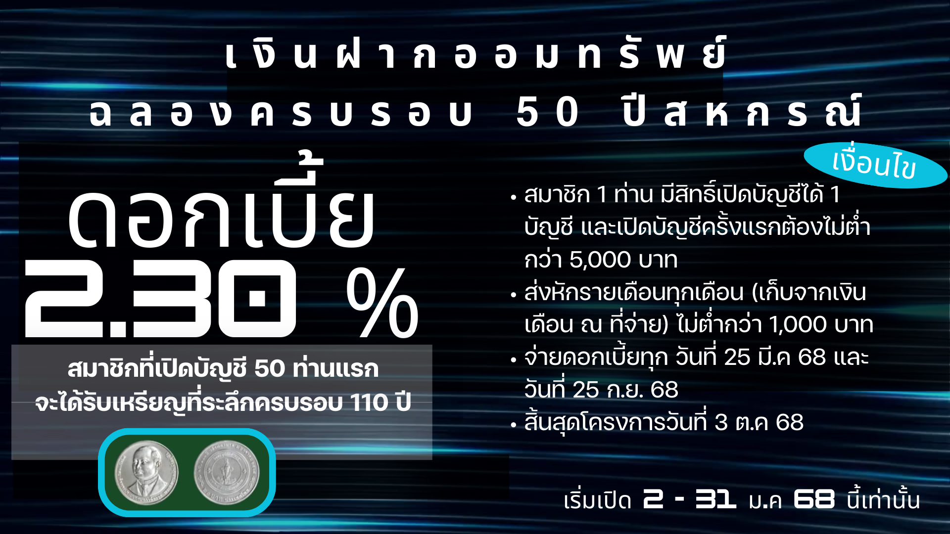 การรับฝากเงินโครงการเงินฝากออมทรัพย์ฉลองครบรอบ 50 ปี สหกรณ์ (51)