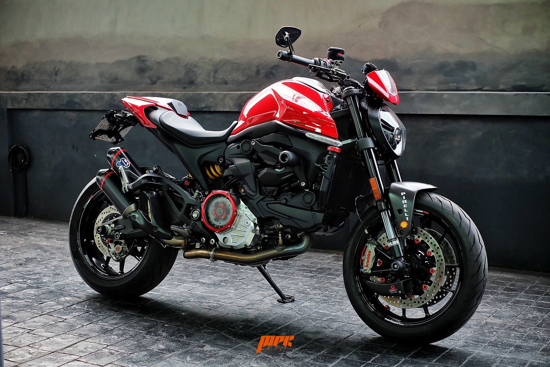 TERMIGNONI WITH DE catalytic LINK PIPE BLACK STEEL RACING DUCATI ...