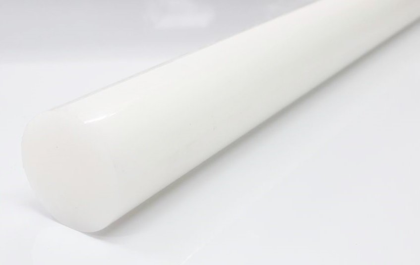 พลาสติก ปอมแท่ง สีขาว ขนาด 8 มิล Pom plastic round bar แบ่งขายความยาว 10 เซนติเมตร